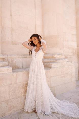 MAIYA-ML10155-PAIRED-WITH-MIRELLE-J101-PLUNGING-NECK-WITH-FULL-LENGTH-FLORAL-LACE-WEDDING-DRESS-MADI-LANE-BRIDAL1